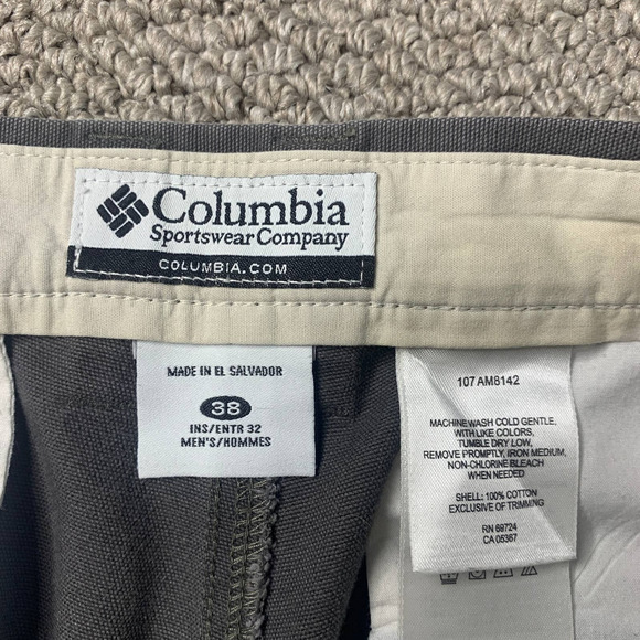 Columbia‎ Mens Pants Size 38 Gray Canvas Straight Leg Hiking Pockets Outdoor - Picture 12 of 13
